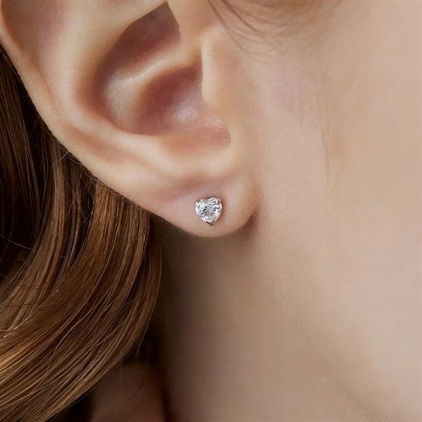 ハートシェイプK10ホワイトゴールド ピアス 151136153203