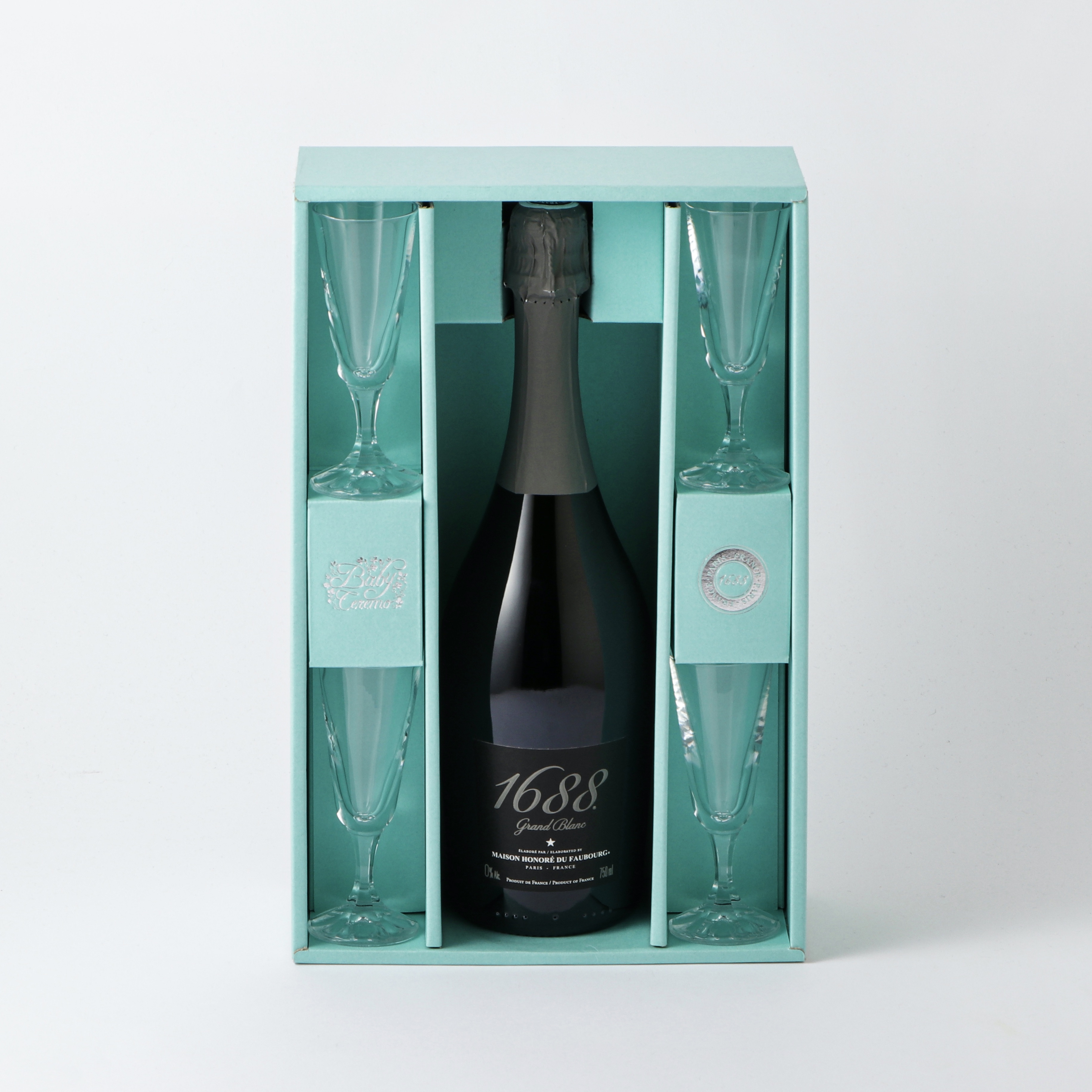 1688 グラス4脚セット  750ml 箱入 フランス製ノンアルコール･スパークリング
