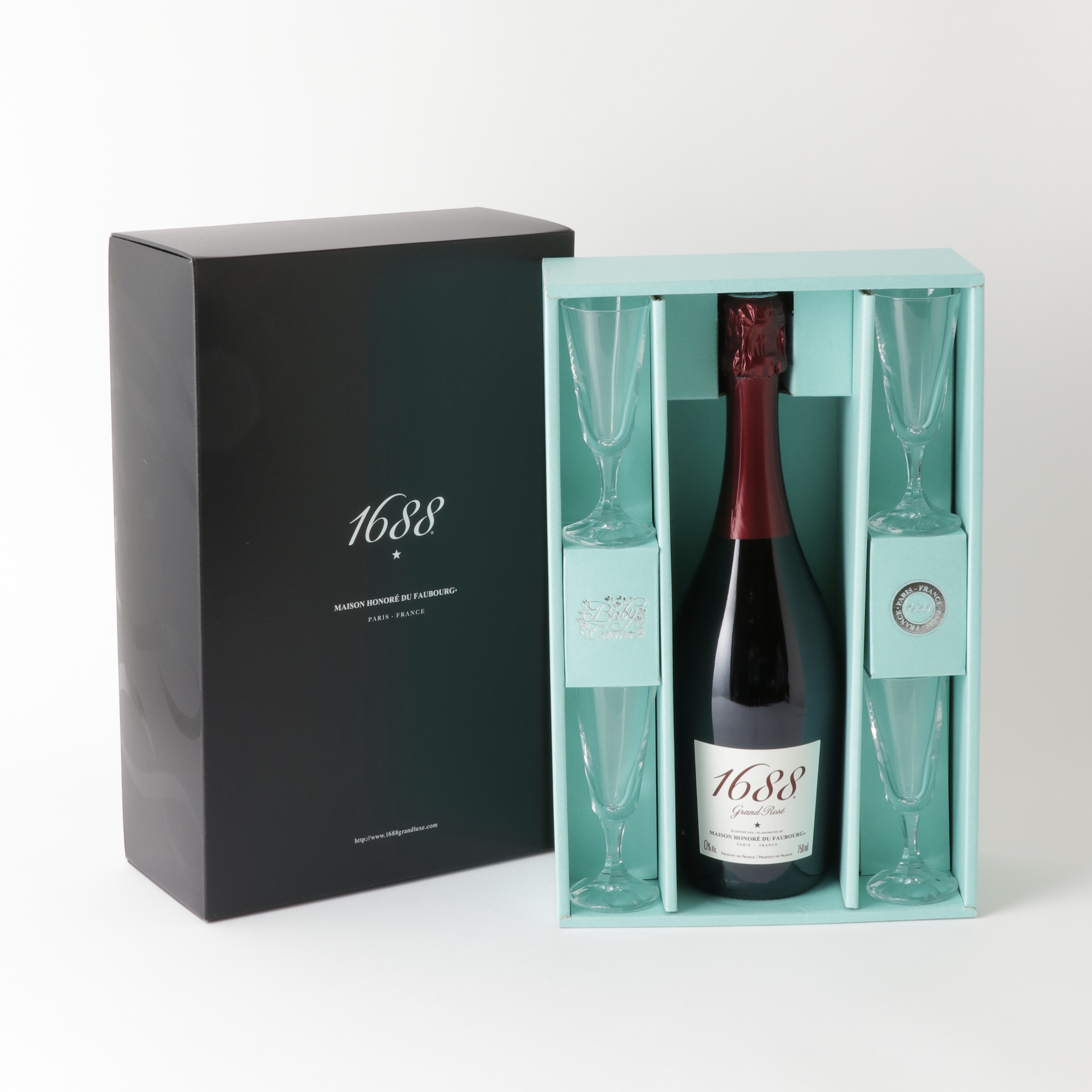 1688 グラス4脚セット  750ml 箱入 フランス製ノンアルコール･スパークリング