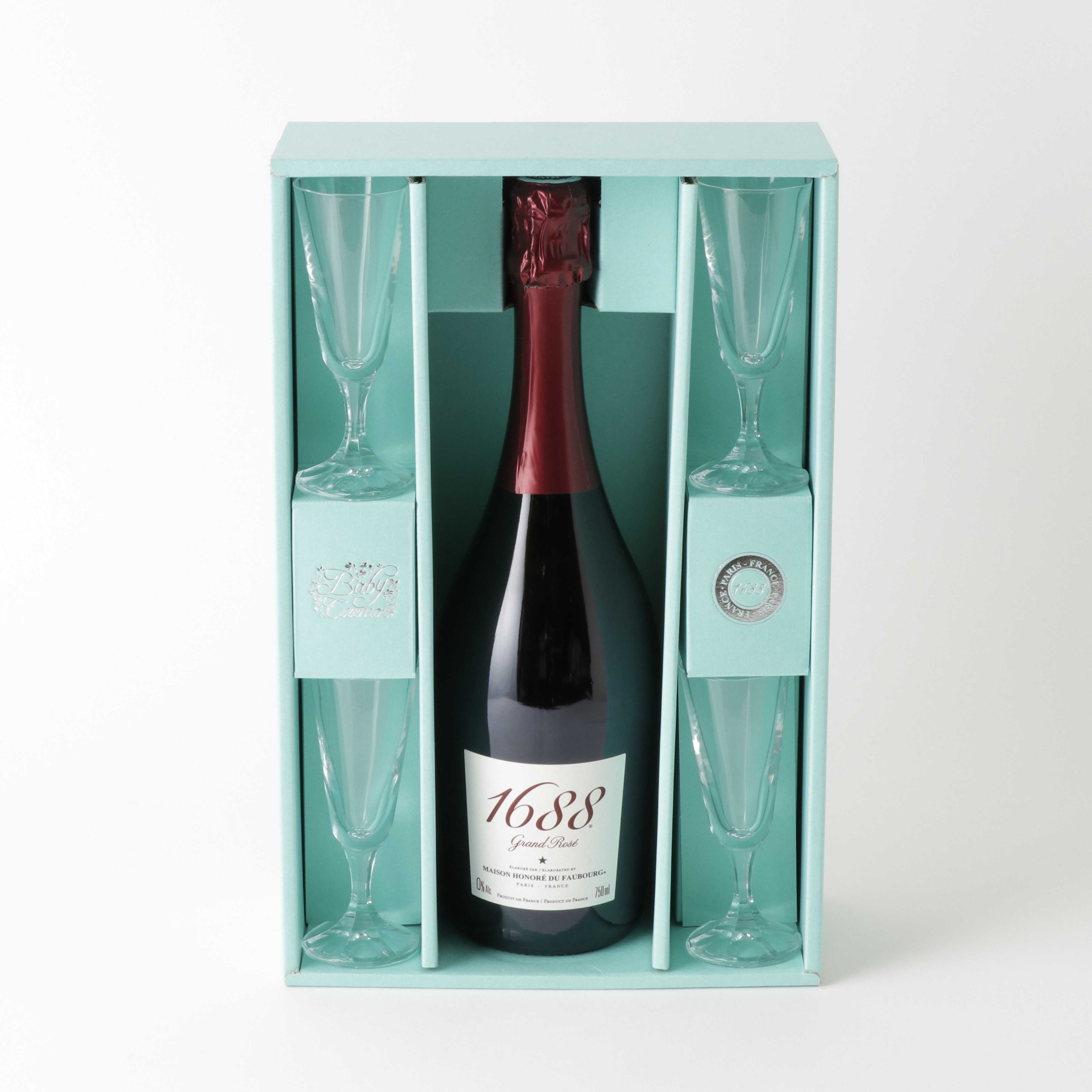 1688 グラス4脚セット  750ml 箱入 フランス製ノンアルコール･スパークリング