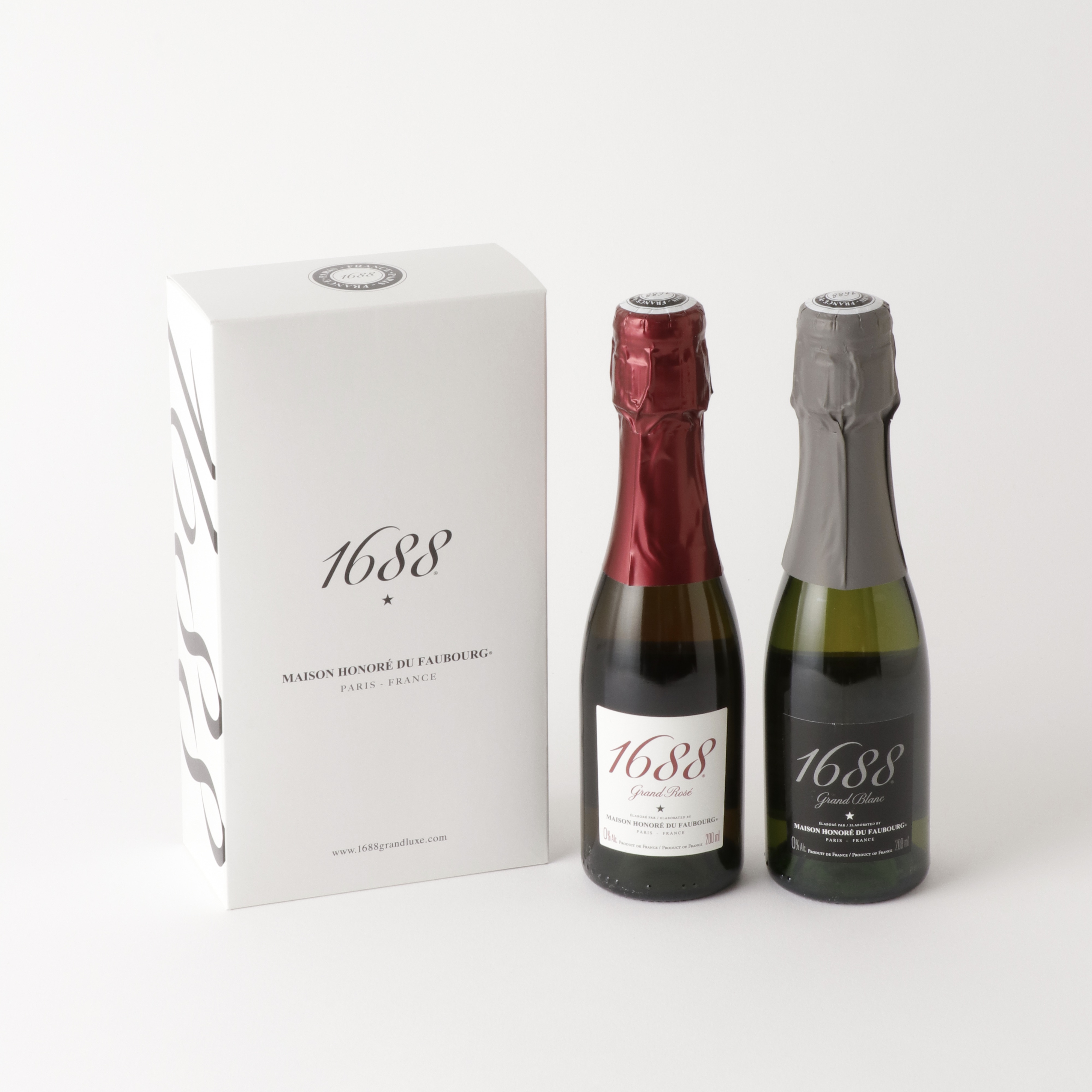 1688 200ml スタンダードセット (ロゼ&ブラン) 各200ml 箱入 フランス製ノンアルコール･スパークリング