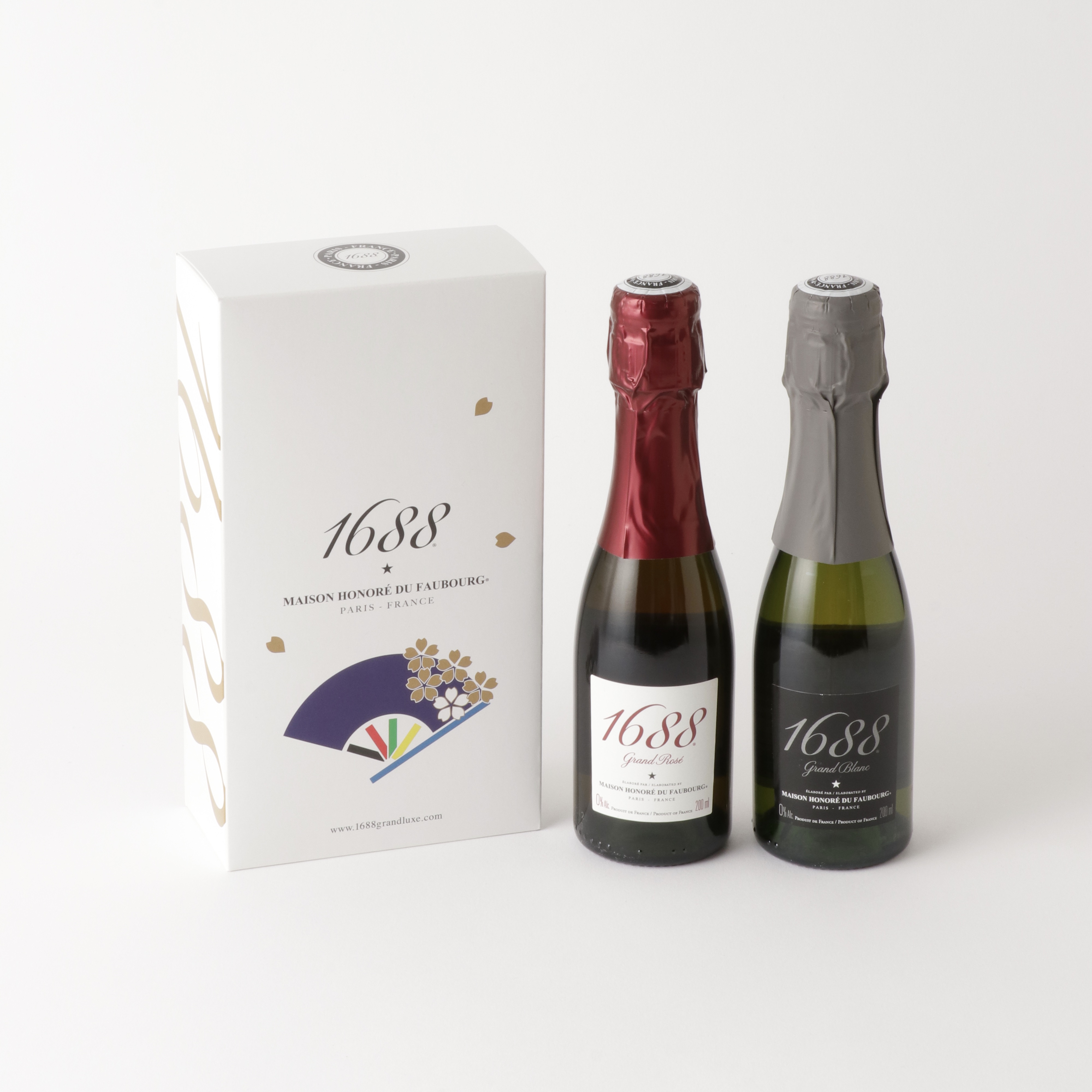 1688 200ml JAPANセット (ロゼ&ブラン) 各200ml 箱入 フランス製ノンアルコール･スパークリング