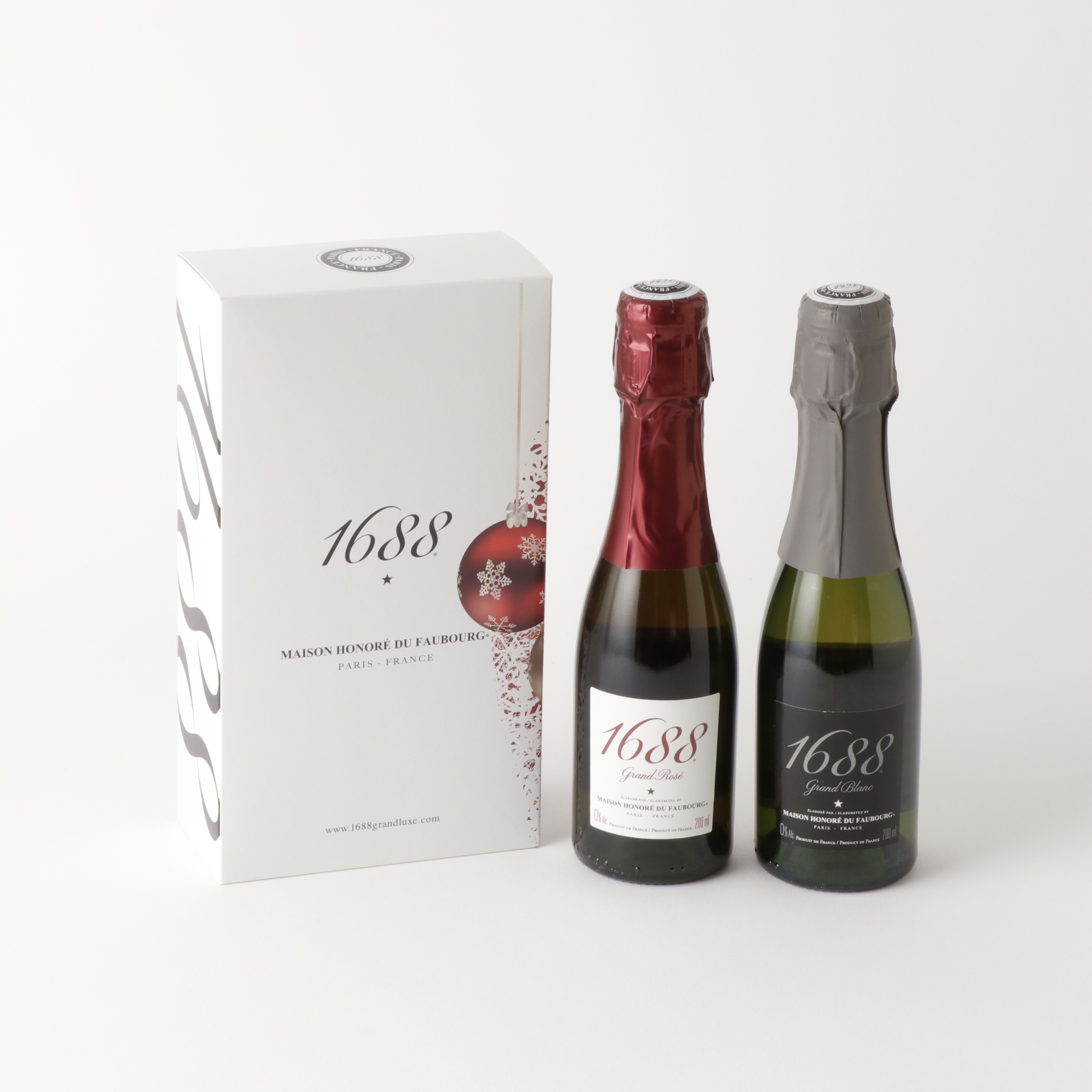1688 200ml クリスマスセット（ロゼ＆ブラン） 各200ml 箱入 フランス製ノンアルコール･スパークリング