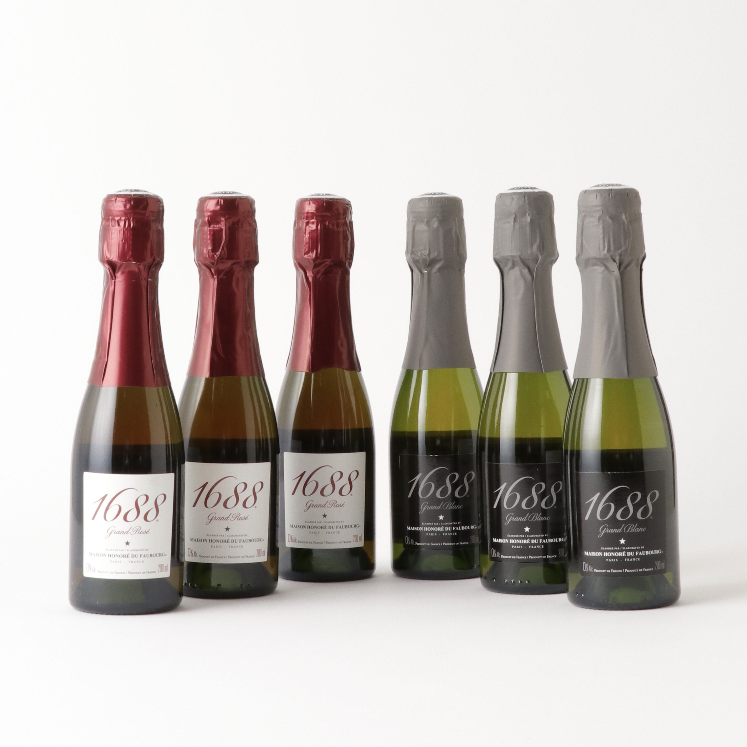 1688 200ml 6本セット (ロゼ3本&ブラン3本) 各200ml 箱入 フランス製ノンアルコール･スパークリング