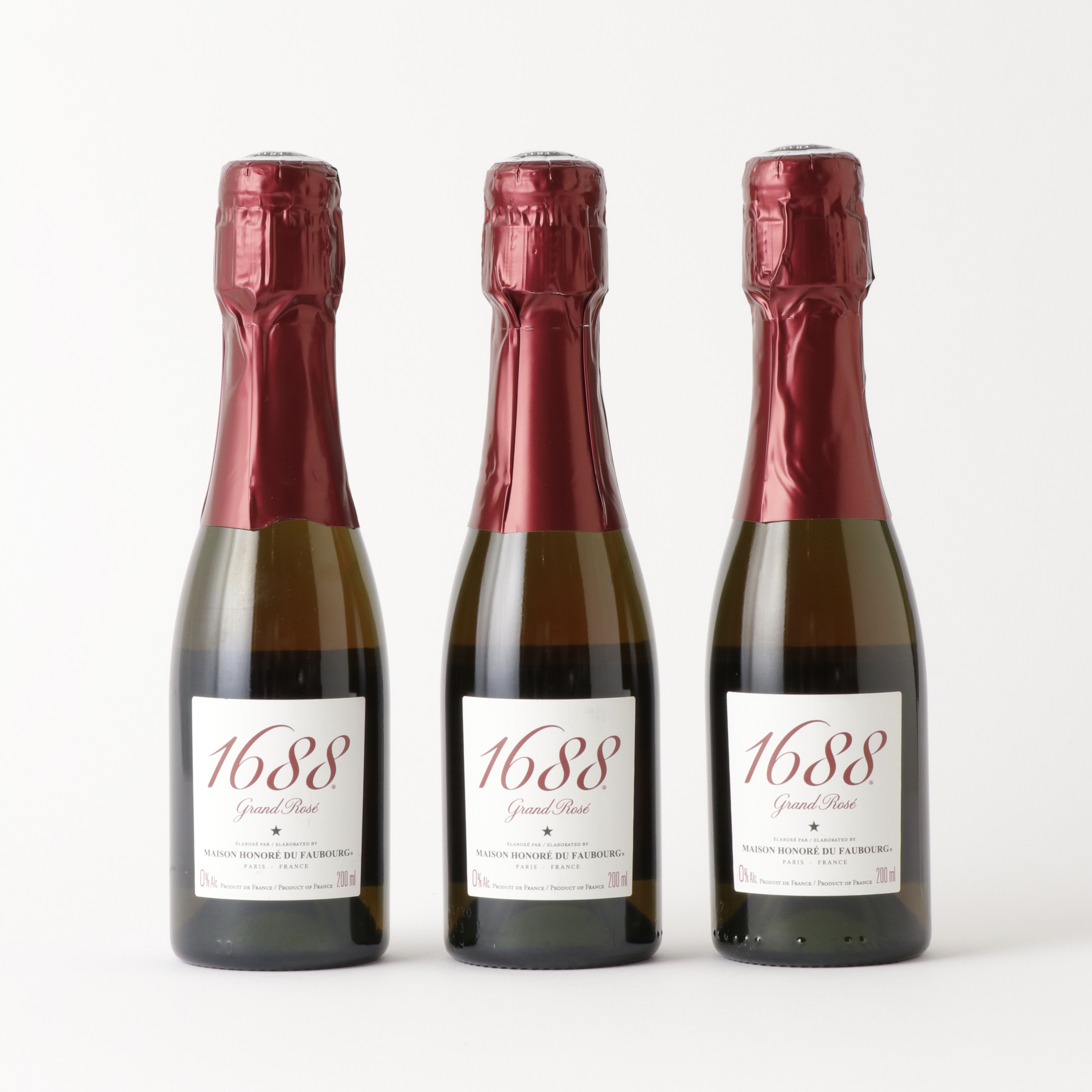 1688 200ml 6本セット (ロゼ3本&ブラン3本) 各200ml 箱入 フランス製ノンアルコール･スパークリング
