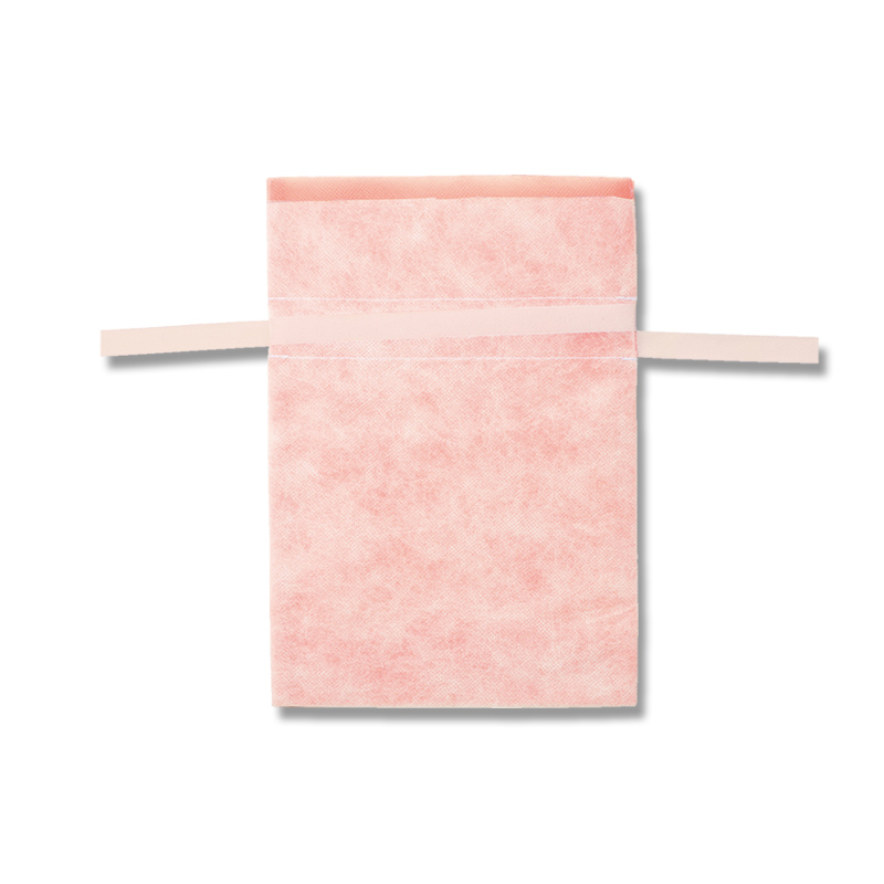 ラッピング用不織布巾着袋Sサイズ 5枚セット ピンク(PP製不織布