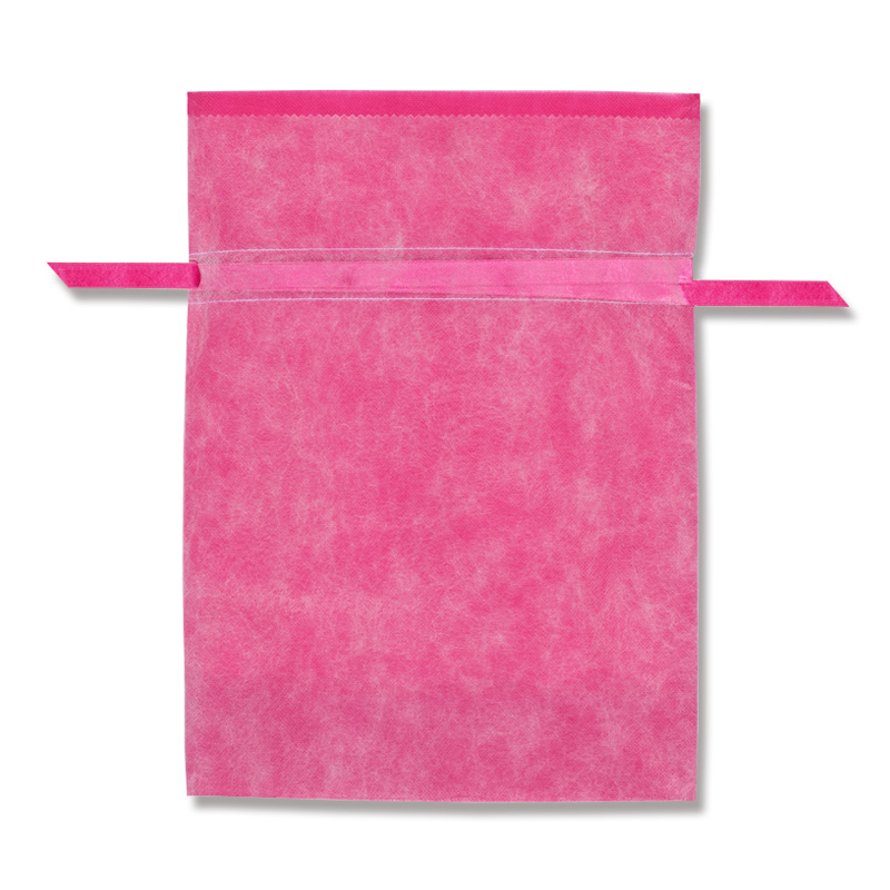 ラッピング用不織布巾着袋Mサイズ 5枚セット ネイビー(PP製不織布