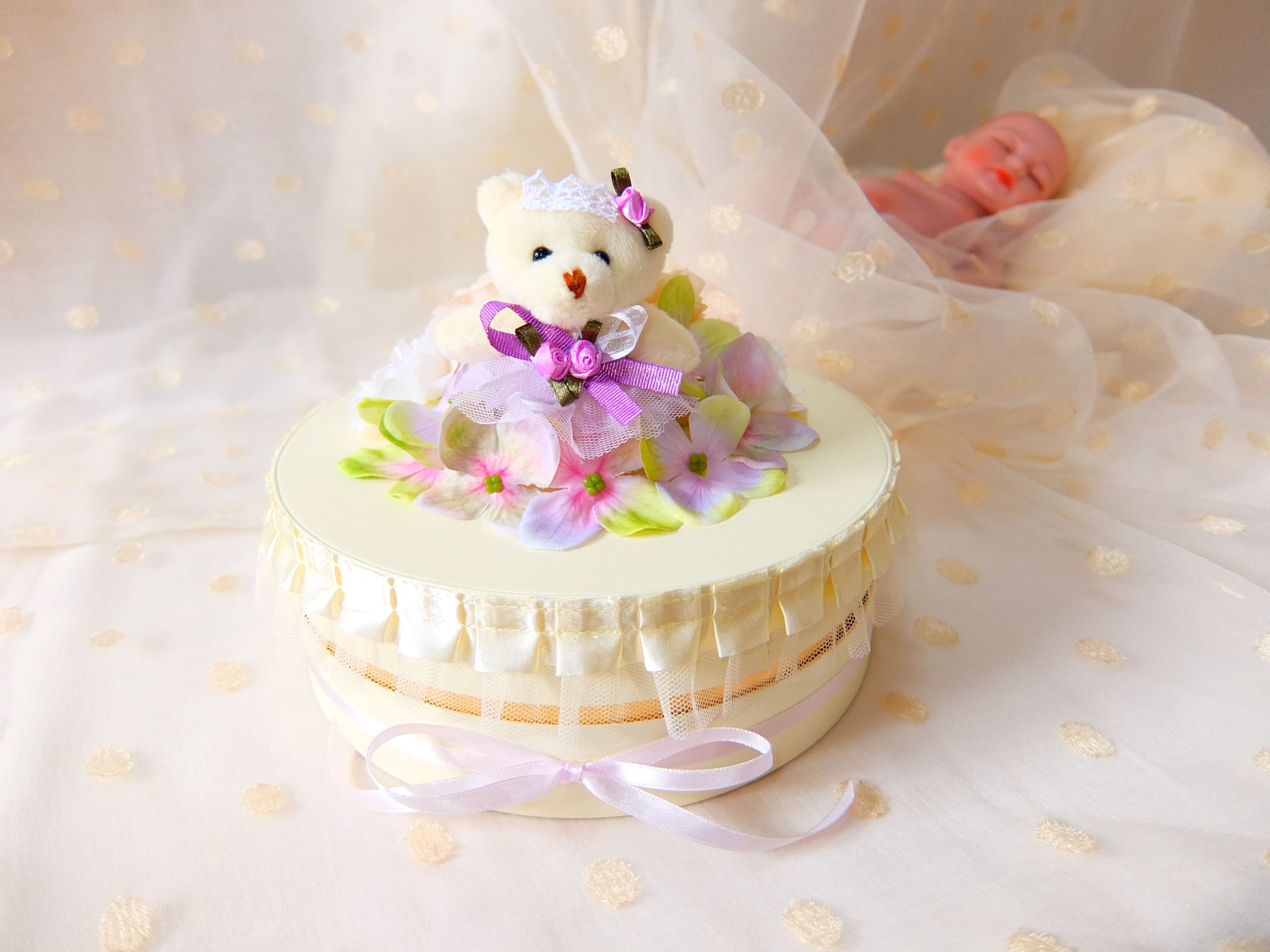 【タンプ限定】ダイパーケーキボックスタイプ1段ドレスベア