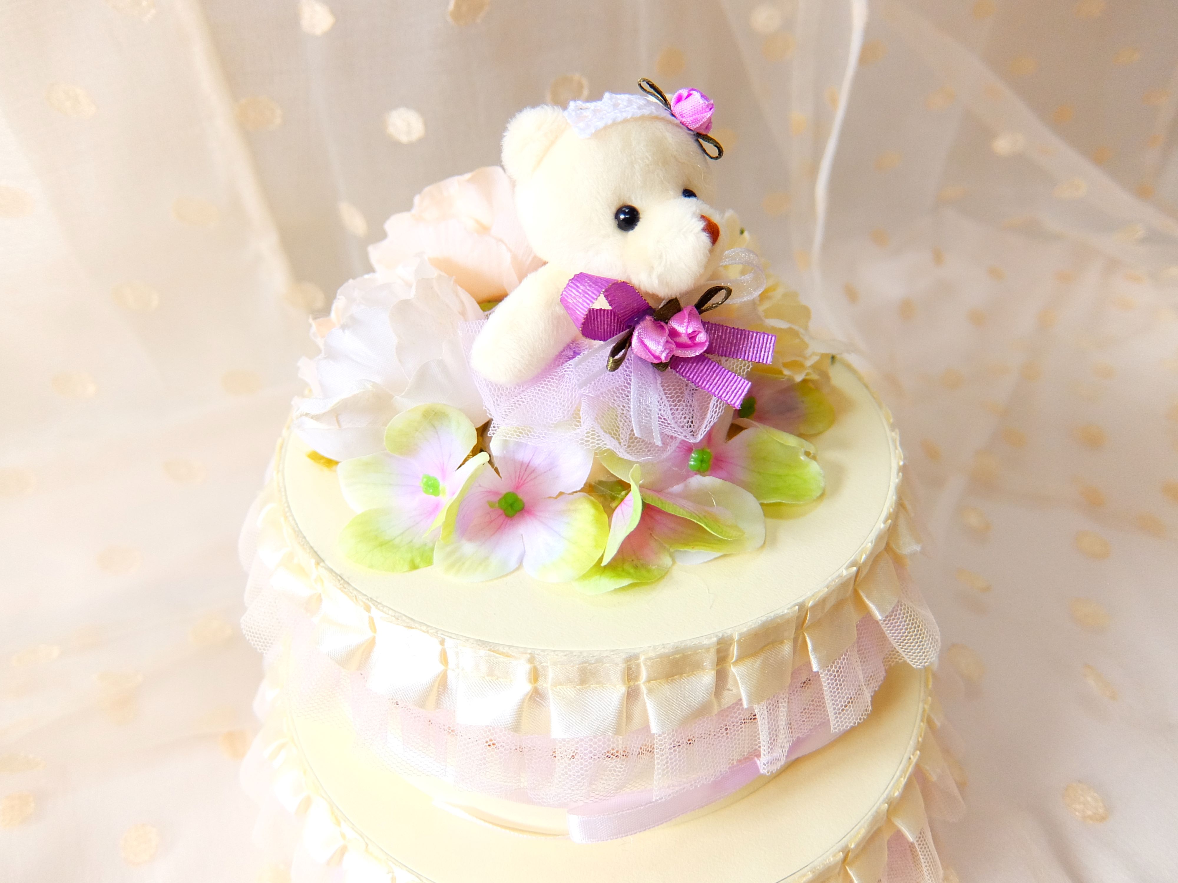 【タンプ限定】ダイパーケーキボックスタイプ2段ドレスベア