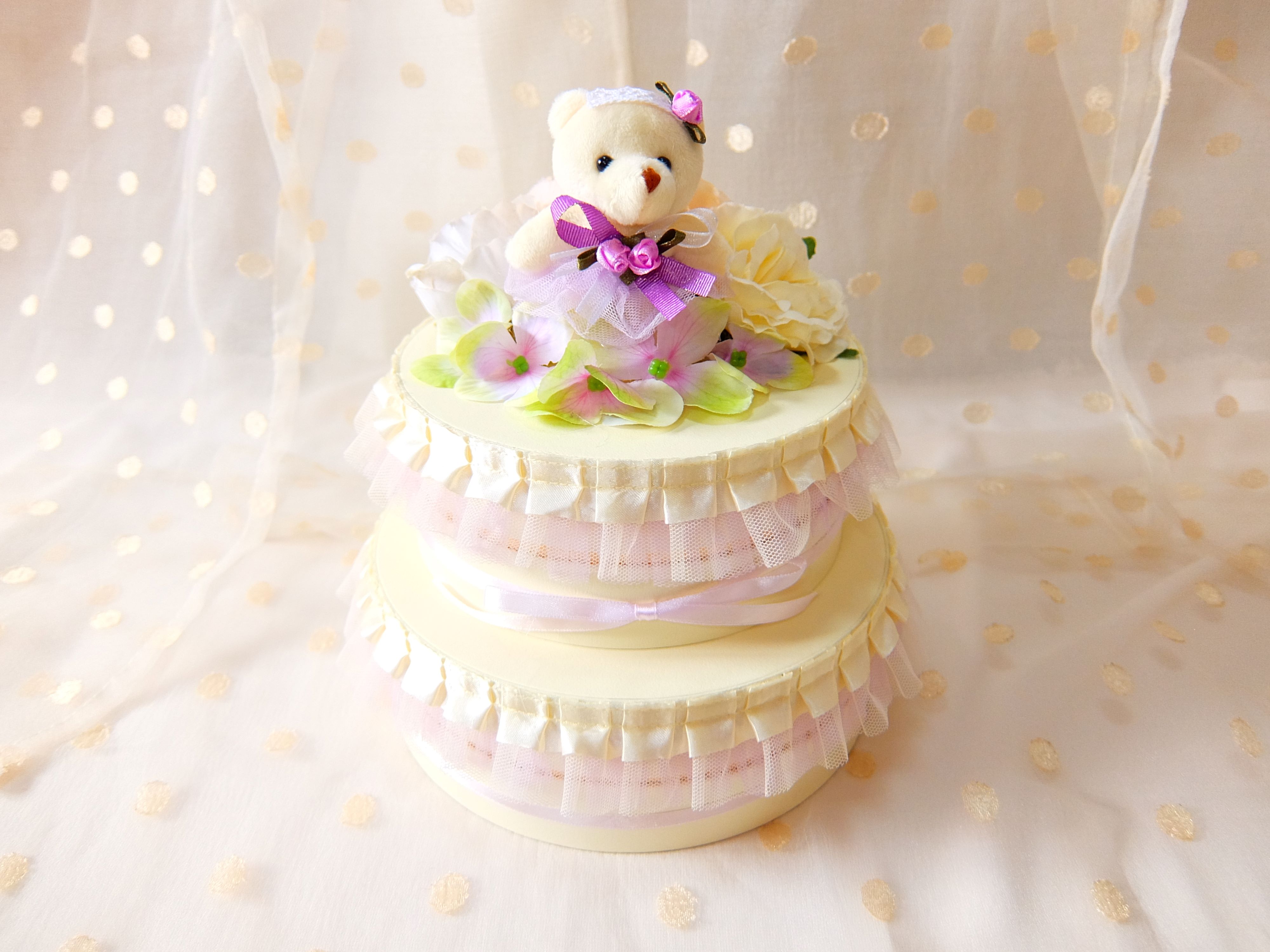 【タンプ限定】ダイパーケーキボックスタイプ2段ドレスベア