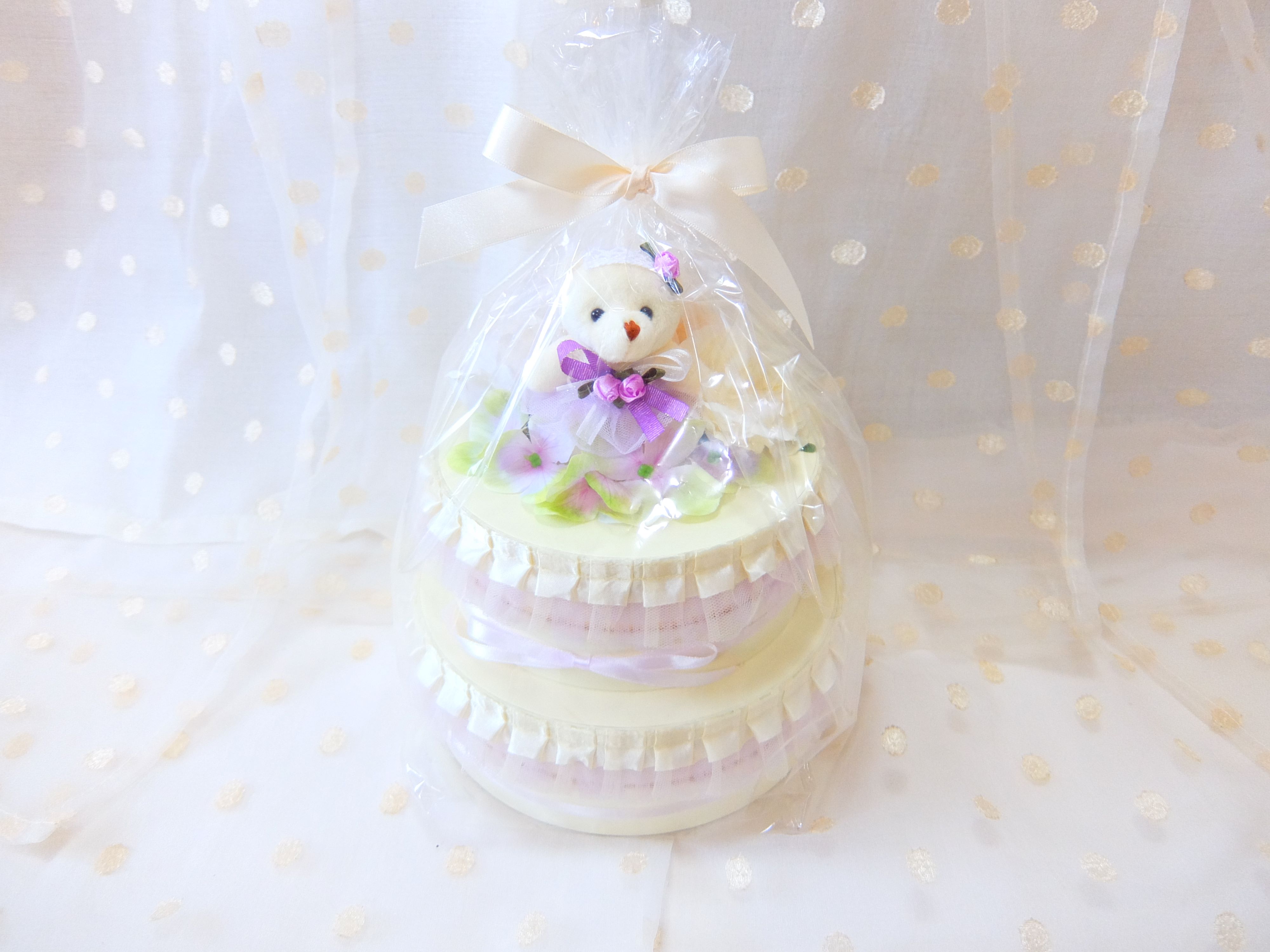 【タンプ限定】ダイパーケーキボックスタイプ2段ドレスベア