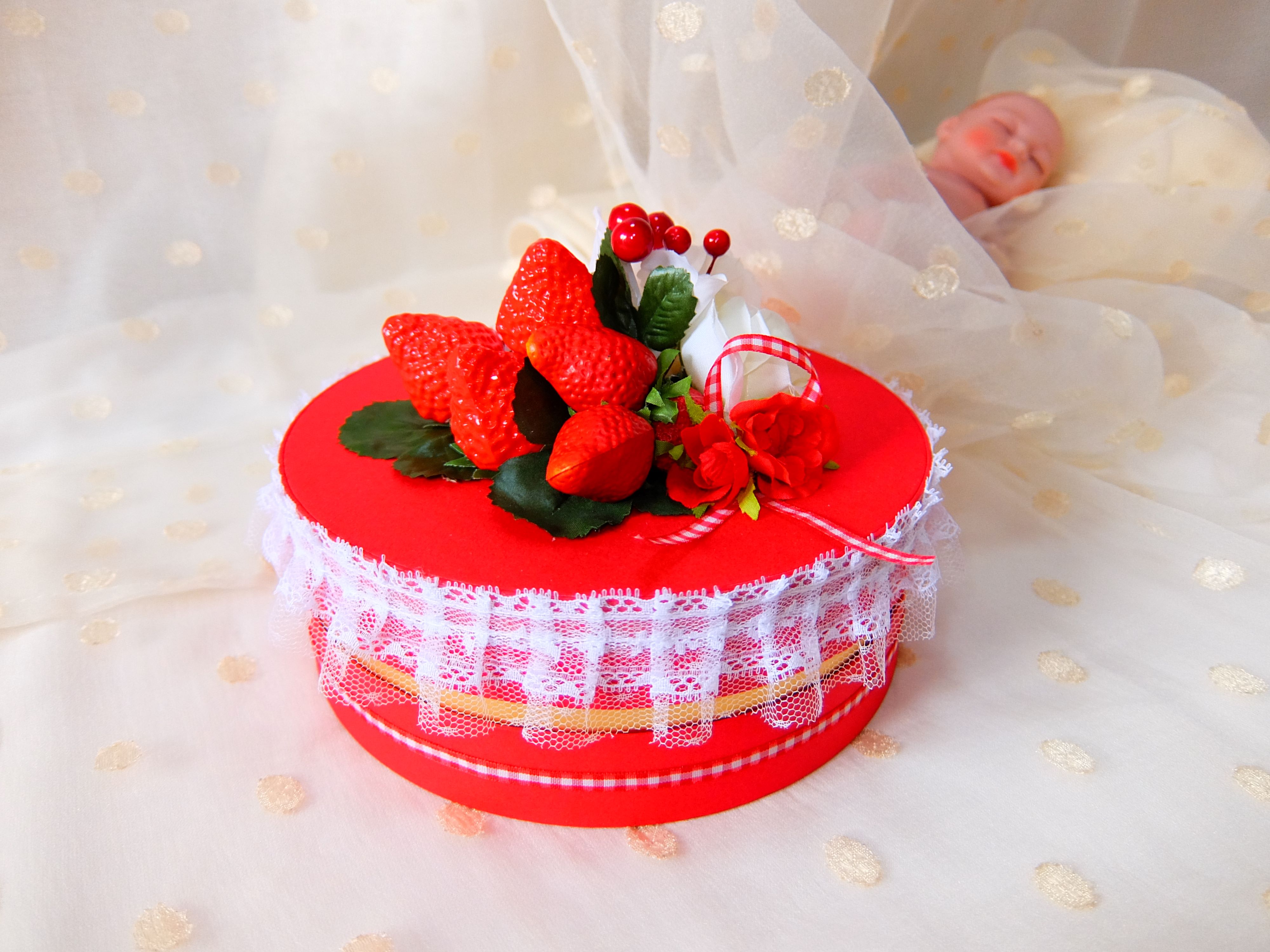 【タンプ限定】ダイパーケーキボックスタイプ1段ストロベリー