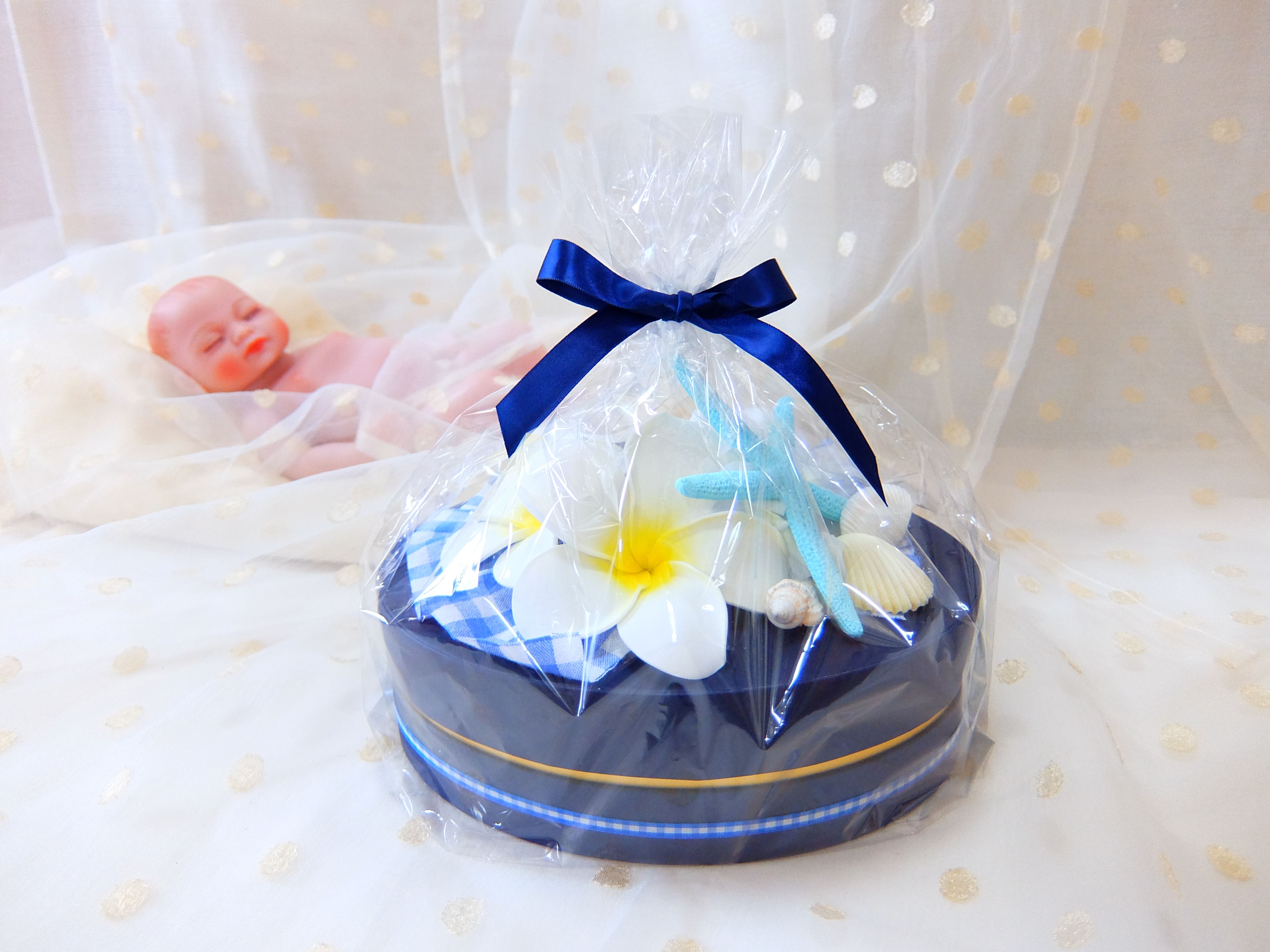 【タンプ限定】ダイパーケーキボックスタイプ1段プルメリア＆シェル