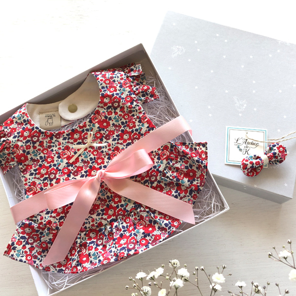 【Cherry9】リバティプリント2点セットスタイ＆ヘアピン　　スタイ　L'Atelier de K