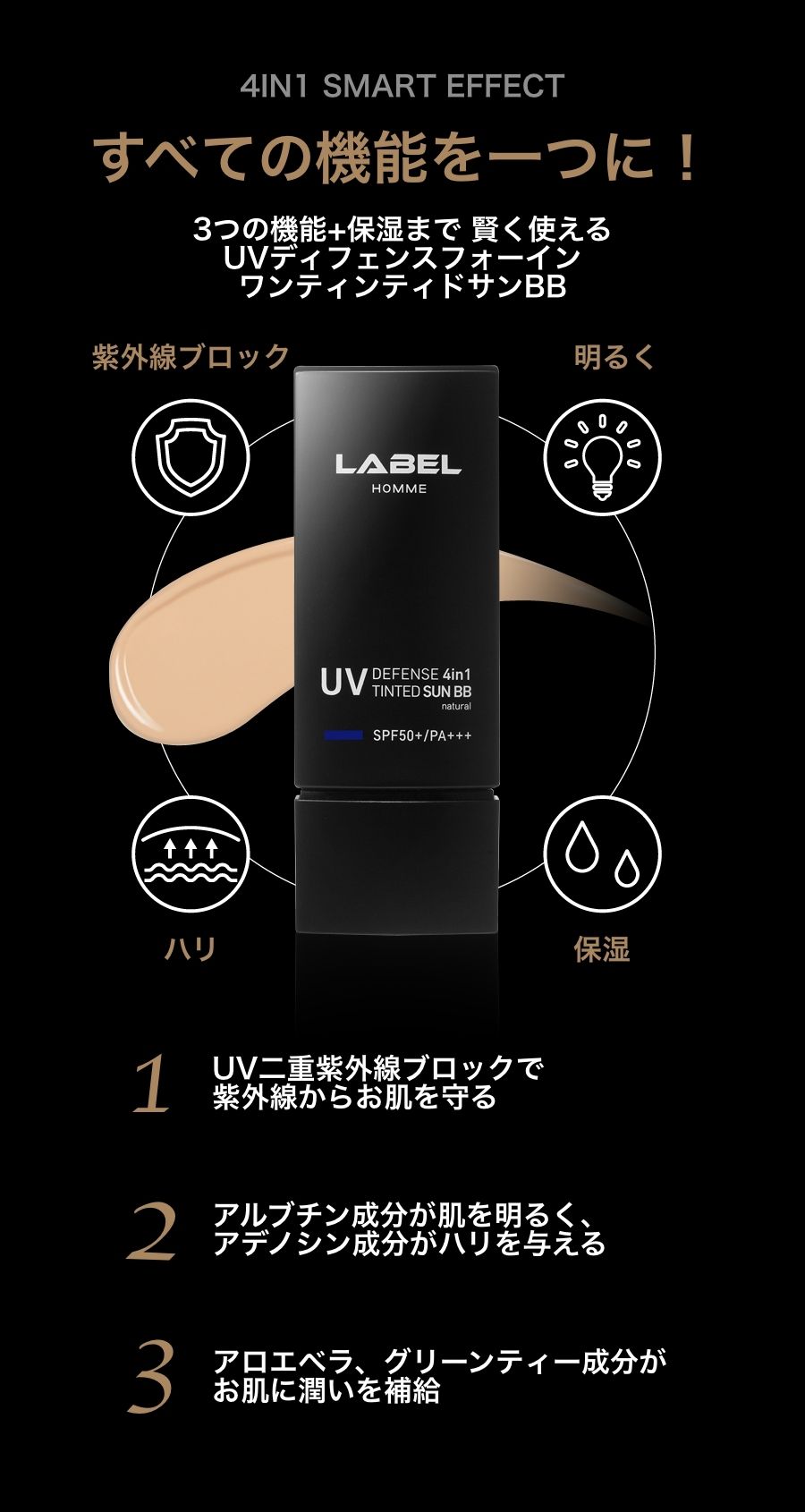 UV defense 4in1 tinted Sun BB SPF50+/PA+++ (日焼止め)