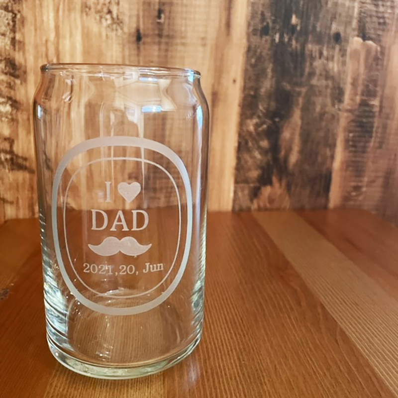 I♥DAD 缶グラス 日付け彫刻入り