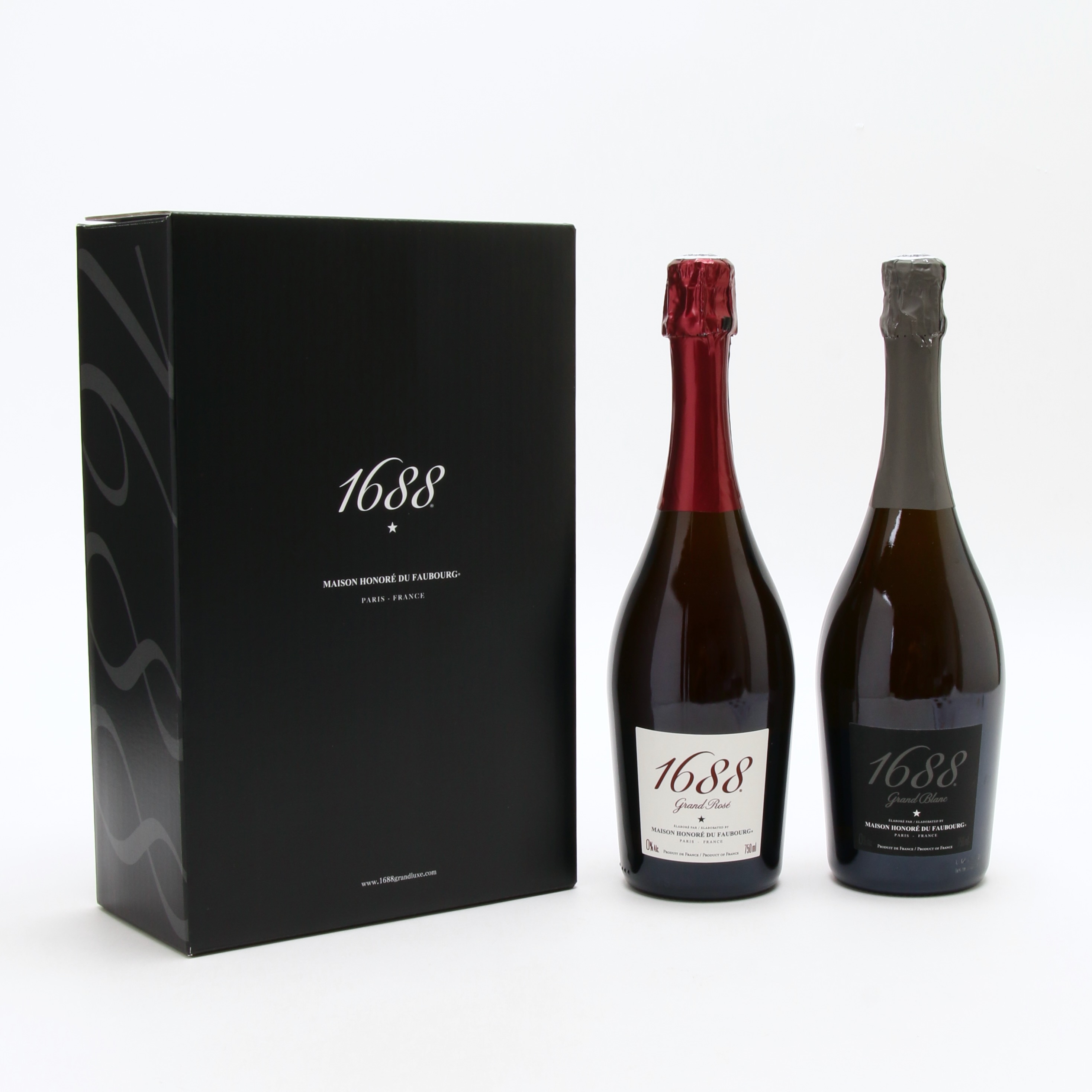 1688 紅白セット (ロゼ&ブラン) 各750ml 箱入 フランス製ノンアルコール・スパークリング