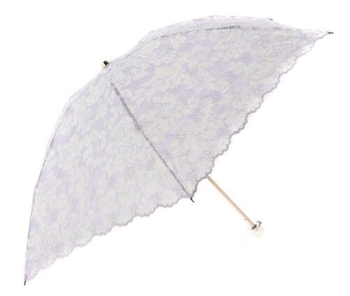 日本製　晴雨兼用傘　オパール加工　バラ柄　折りたたみミニ傘