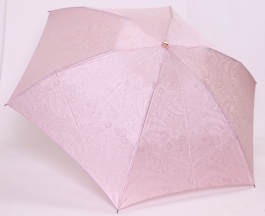 日本製　晴雨兼用傘　絹ジャカード　ペイズリー柄　折りたたみミニ傘
