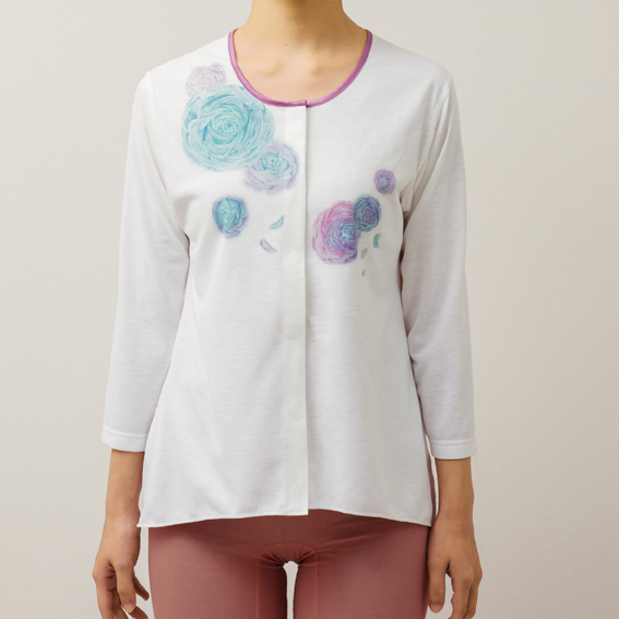 オシャレな前開き肌着（フラワー）