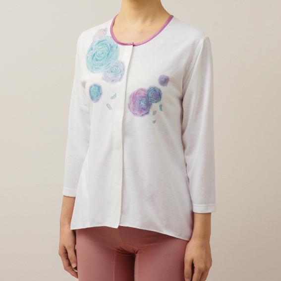 オシャレな前開き肌着（フラワー）