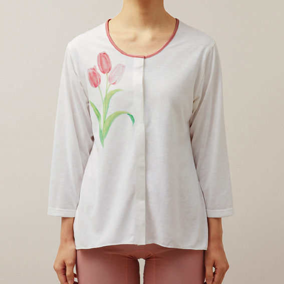 オシャレな前開き肌着（フラワー）