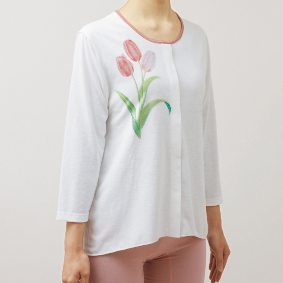 オシャレな前開き肌着（フラワー）