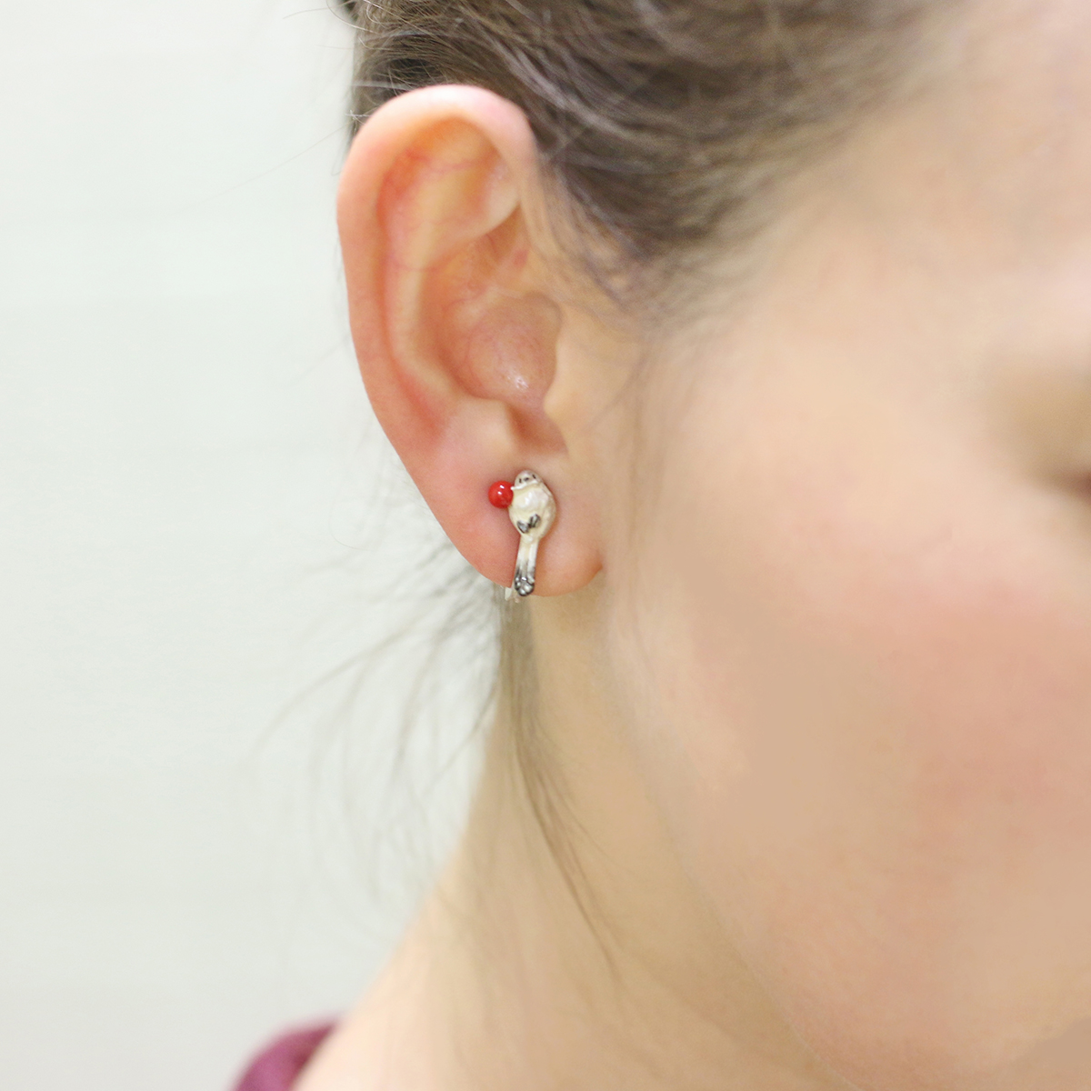 シマエナガイヤリング