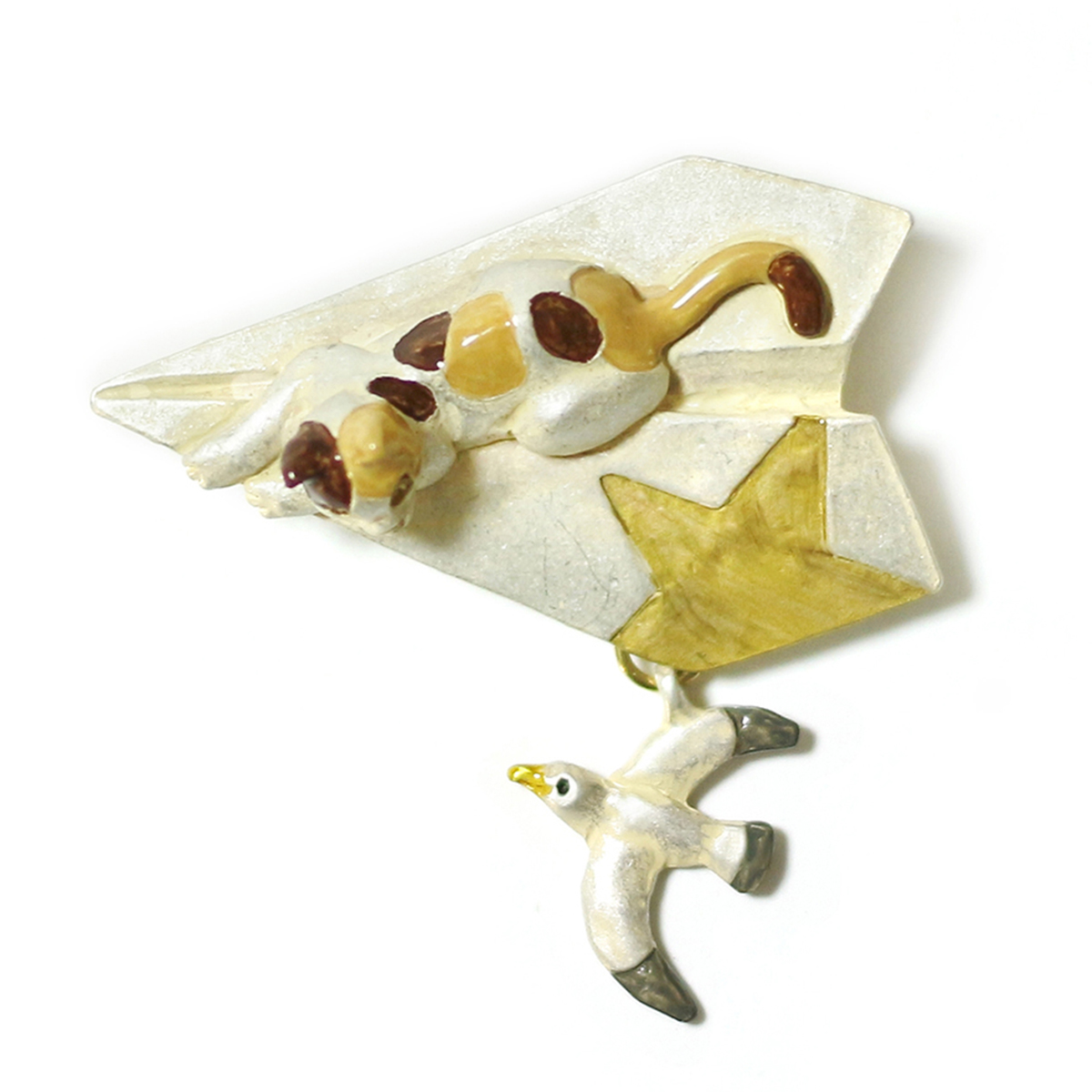 紙ヒコーキブローチ