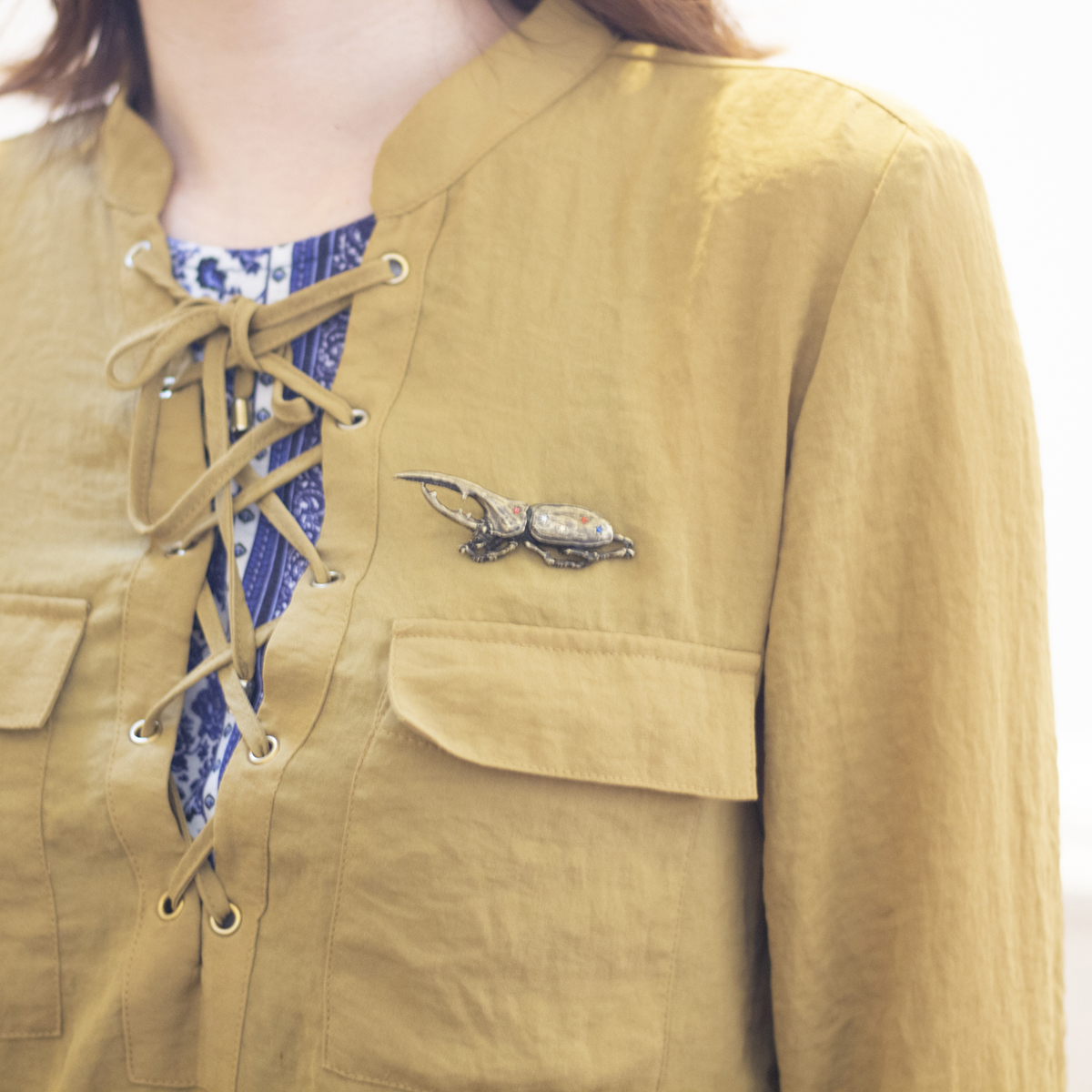 ヘラクレスオオカブトブローチ（AG）