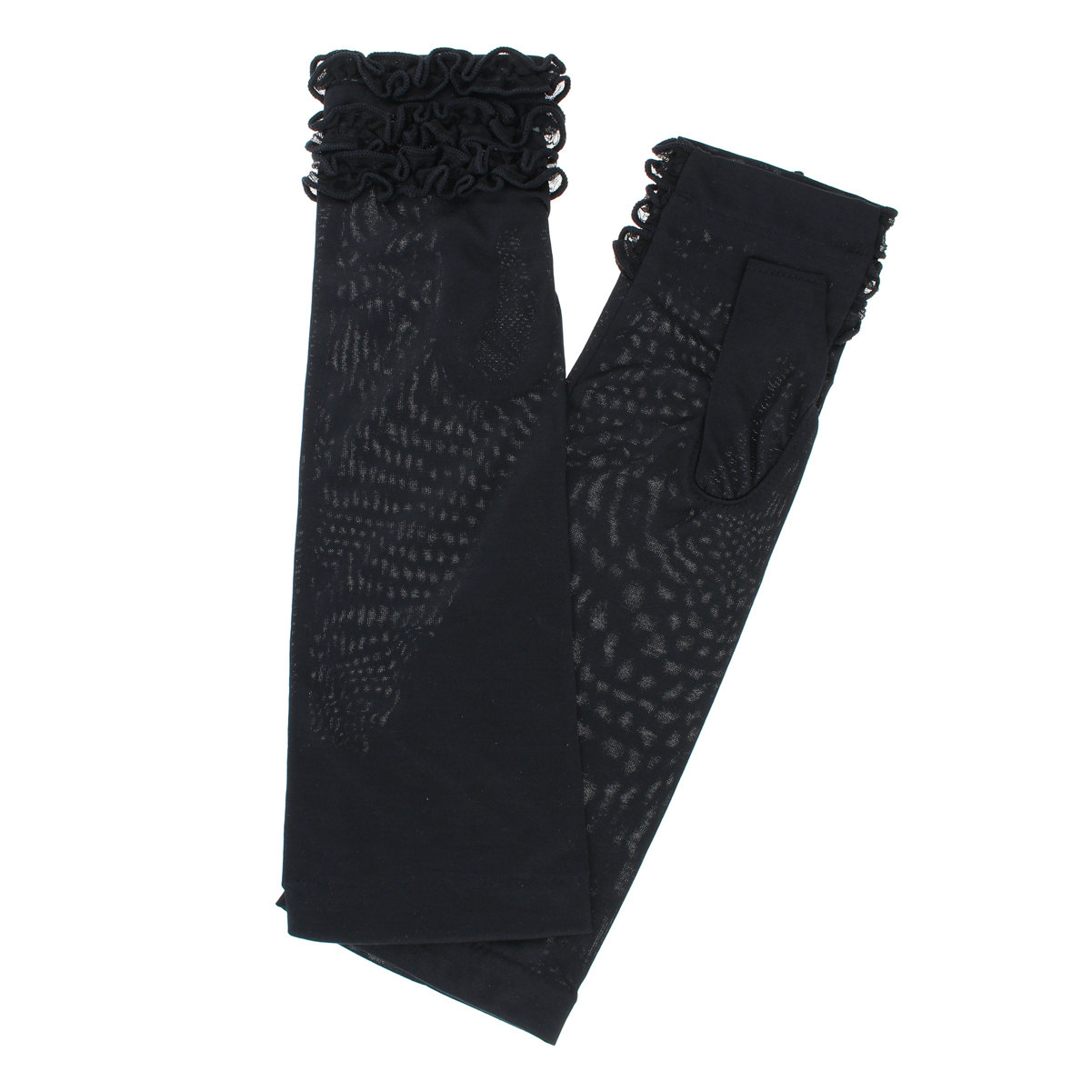 UV手袋　指無セミロング　シルク