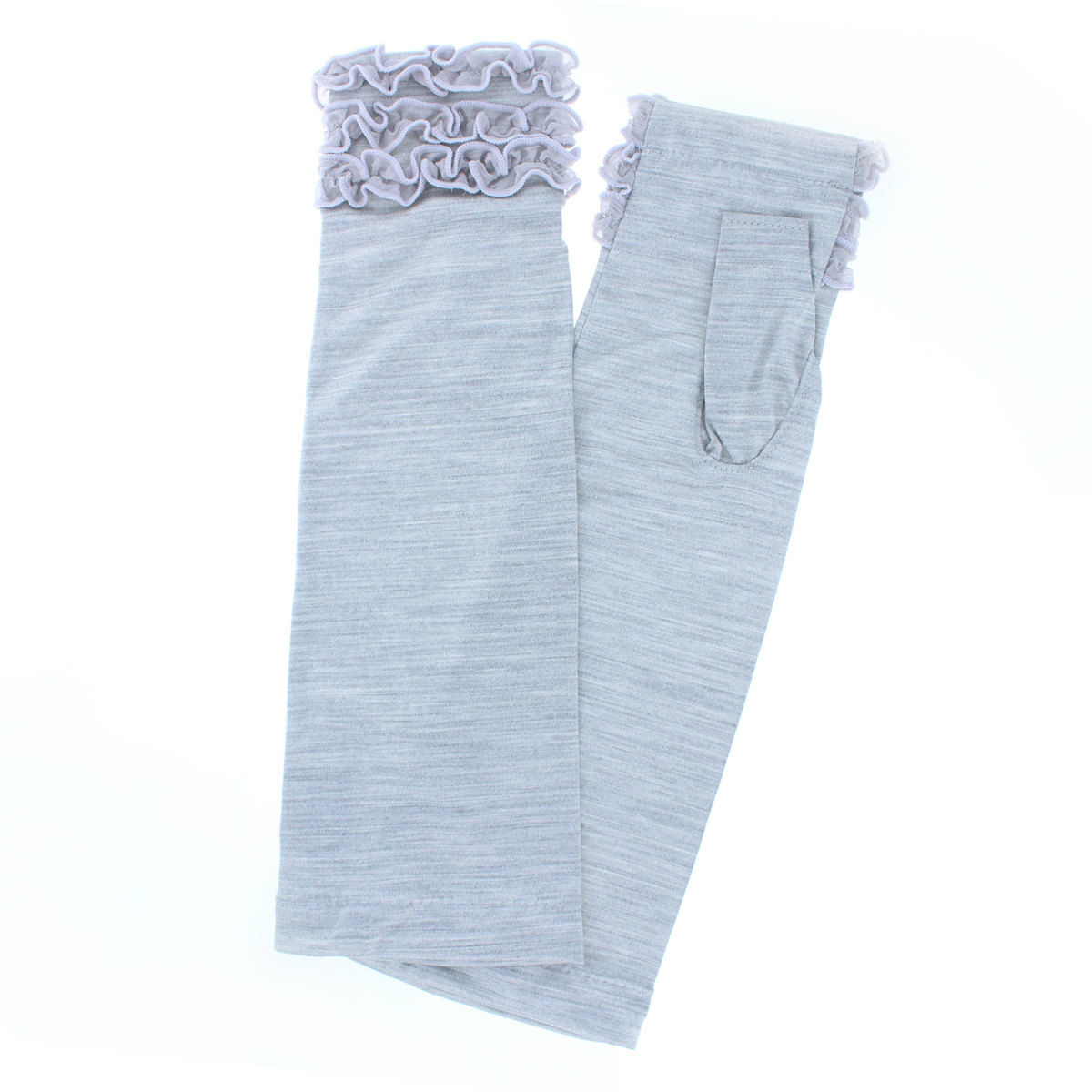 UV手袋　指無セミロング　シルク