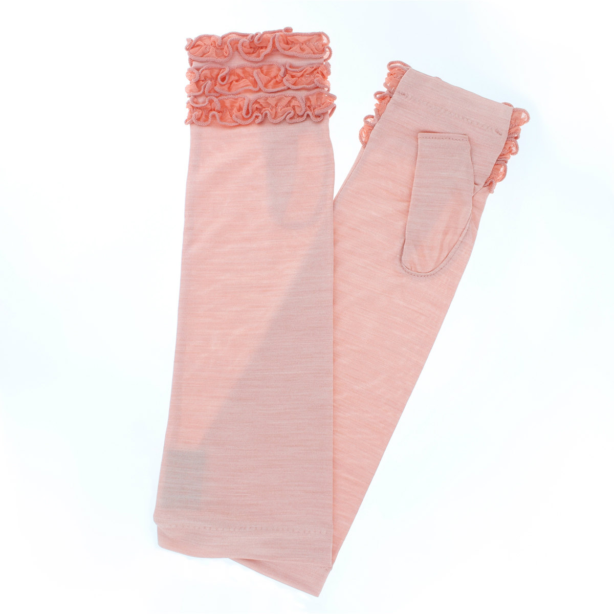 UV手袋　指無セミロング　シルク