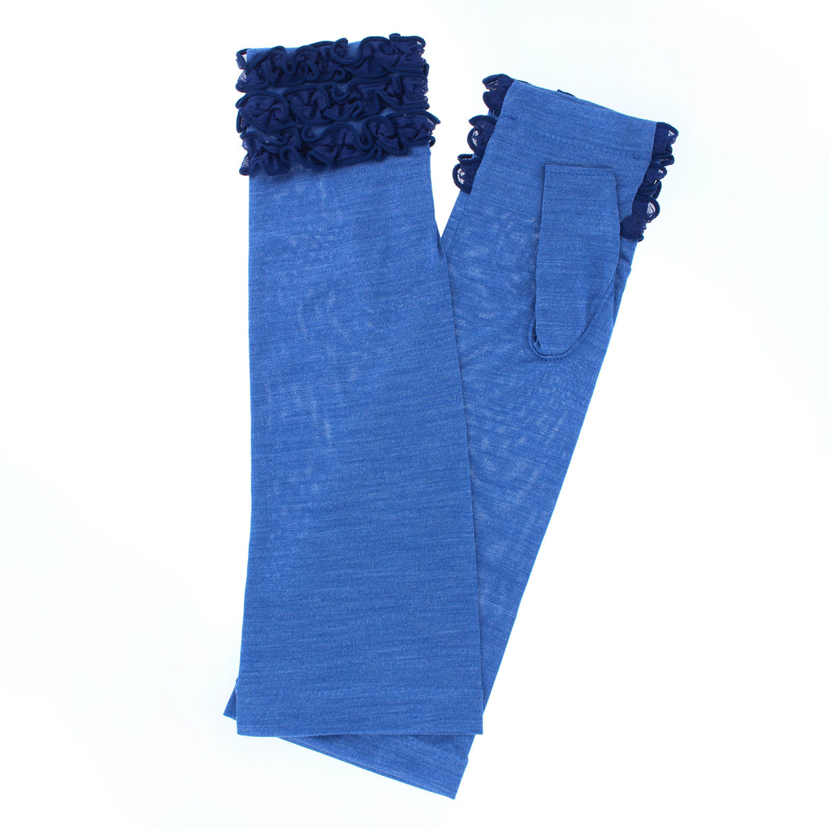 UV手袋　指無セミロング　シルク