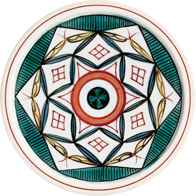 ロックグラス　古九谷菱文