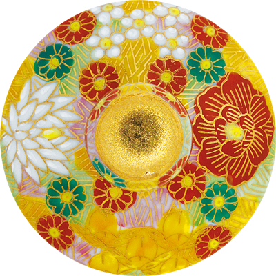 ワイングラス小(斜)　金花詰