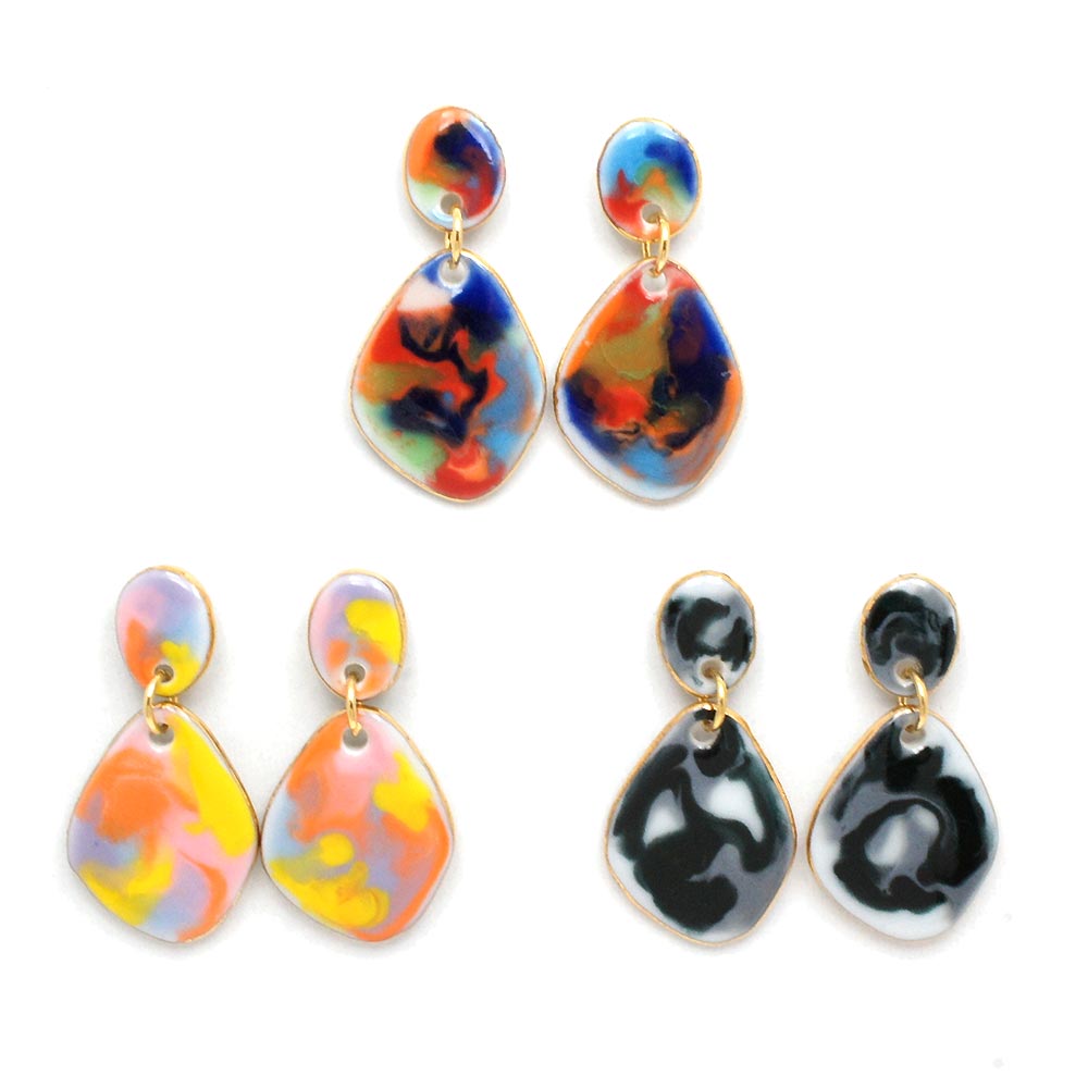 有田焼 エナメルプレート（ピアス）