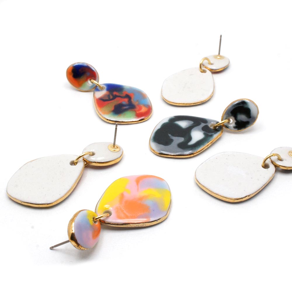 有田焼 エナメルプレート（ピアス）