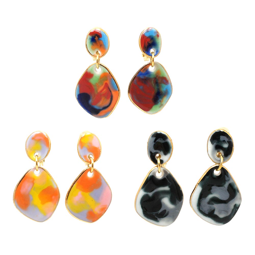 有田焼 エナメルプレート（イヤリング/ソフトクリップ）