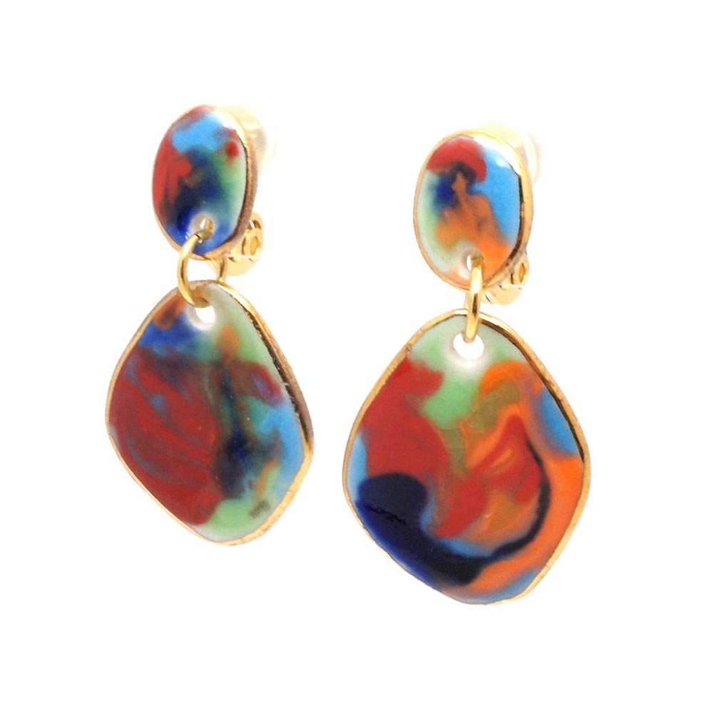 有田焼 エナメルプレート（イヤリング/ソフトクリップ）