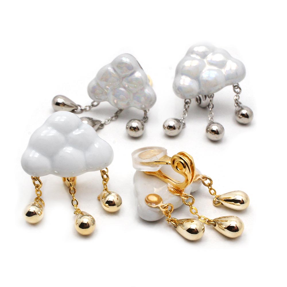 有田焼 浮き雲（イヤリング/ソフトクリップ）