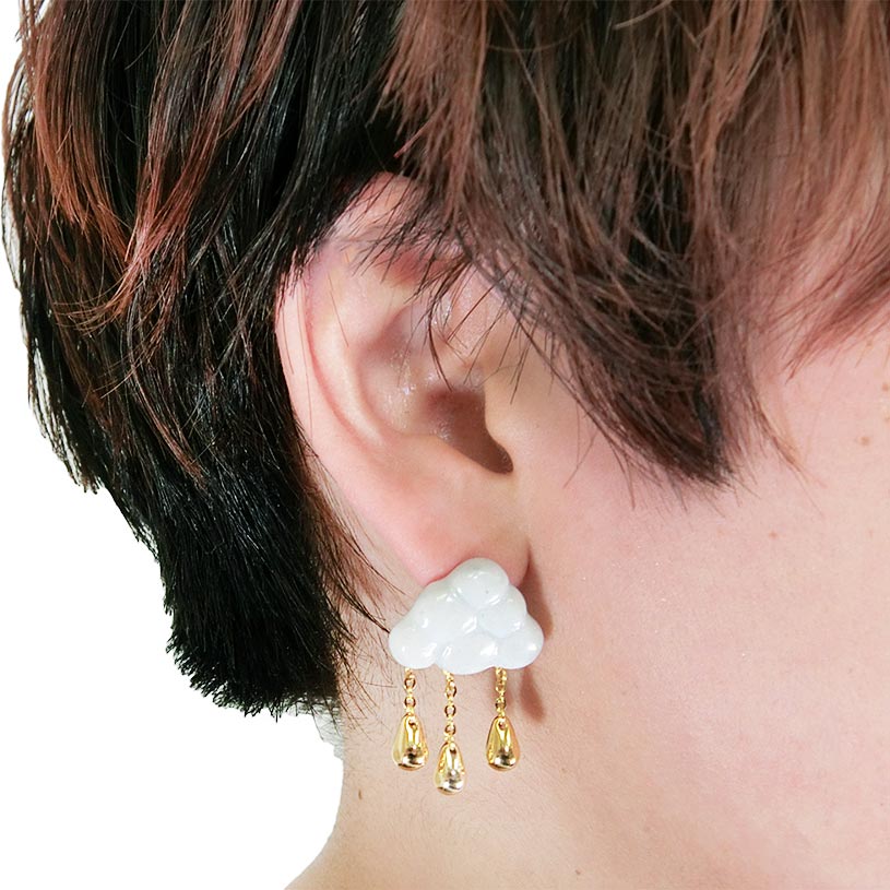 有田焼 浮き雲（イヤリング/ソフトクリップ）