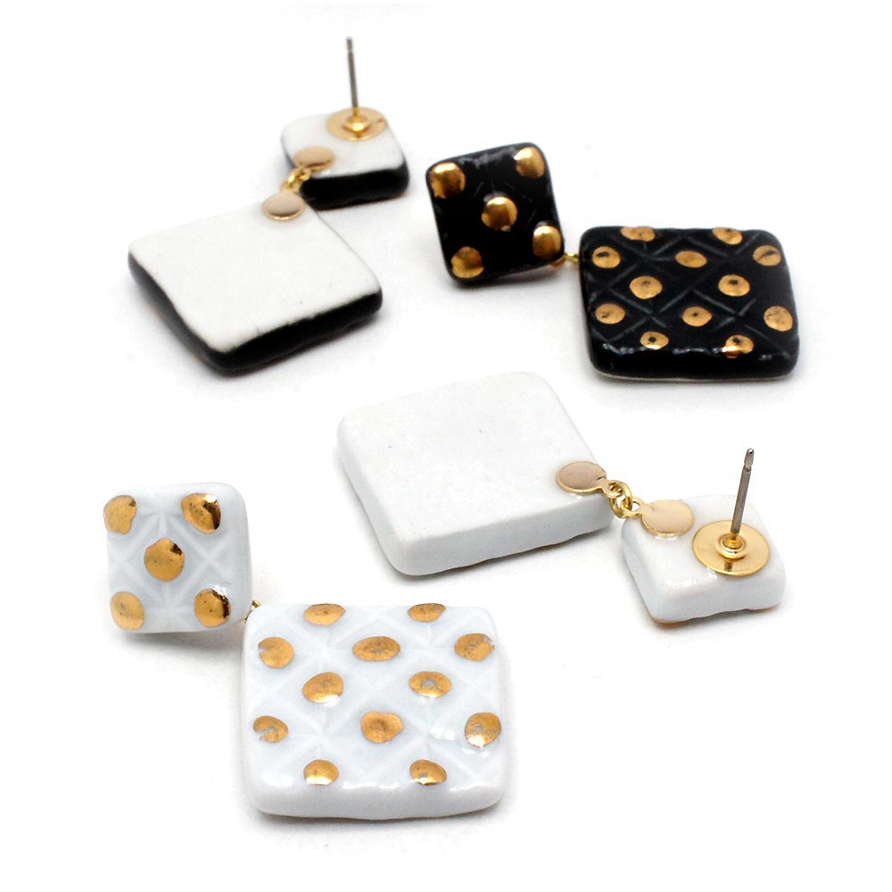 有田焼 ドットタイル（ピアス）