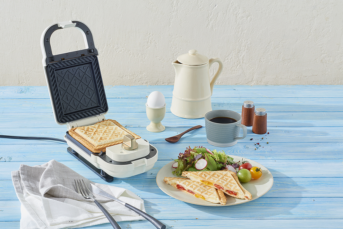 ホットサンドメーカー　シングル＆ワッフルプレート2点セット