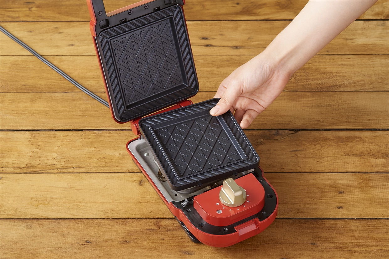 【2点セット】ホットサンドメーカー　シングル＆ドーナツプレート