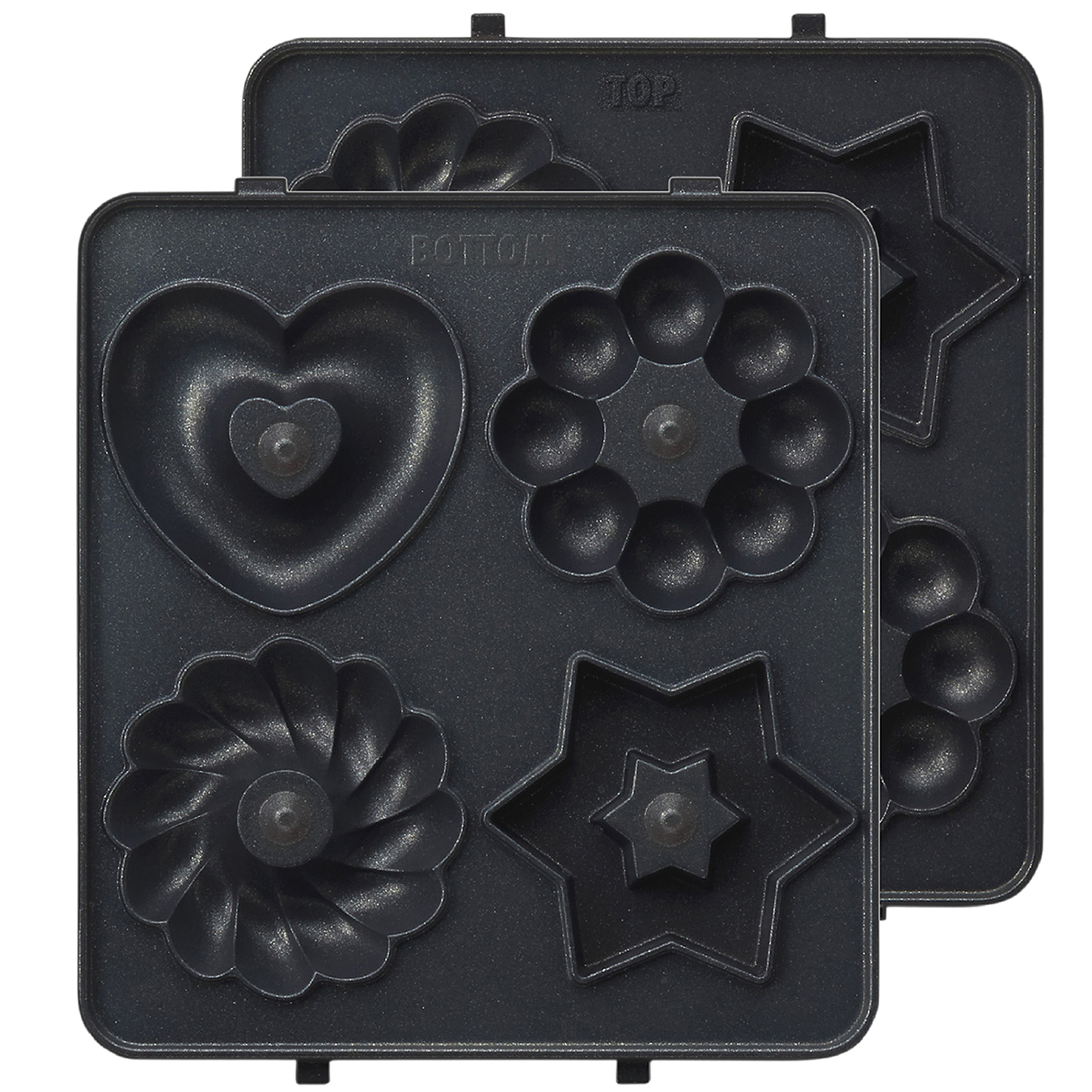 【2点セット】ホットサンドメーカー　シングル＆ドーナツプレート