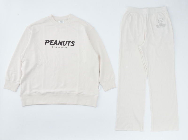 【WOMEN】【SNOOPY】裏毛プルオーバー&リブパンツセット