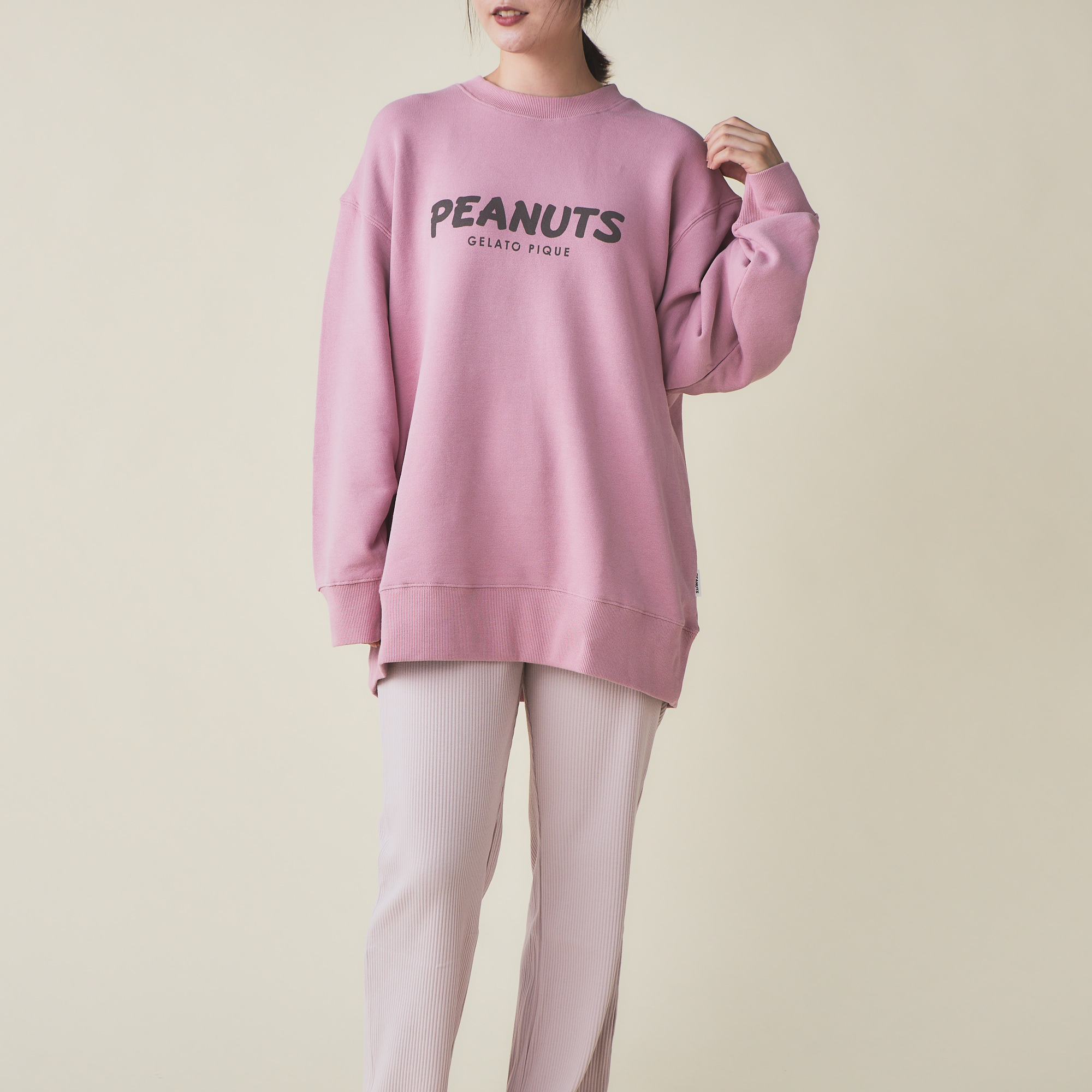【WOMEN】【SNOOPY】裏毛プルオーバー&リブパンツセット