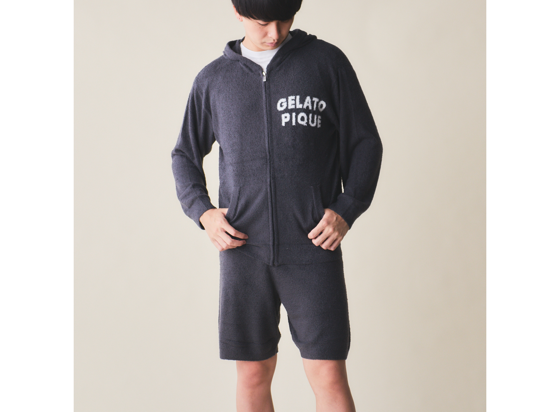 【HOMME】スムーズィーJQD パーカー＆ハーフパンツセット