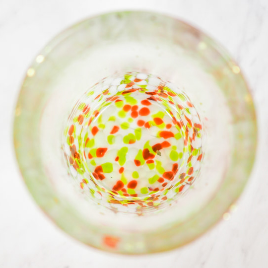 津軽びいどろ 氷華 金彩ロックグラス　木箱入り